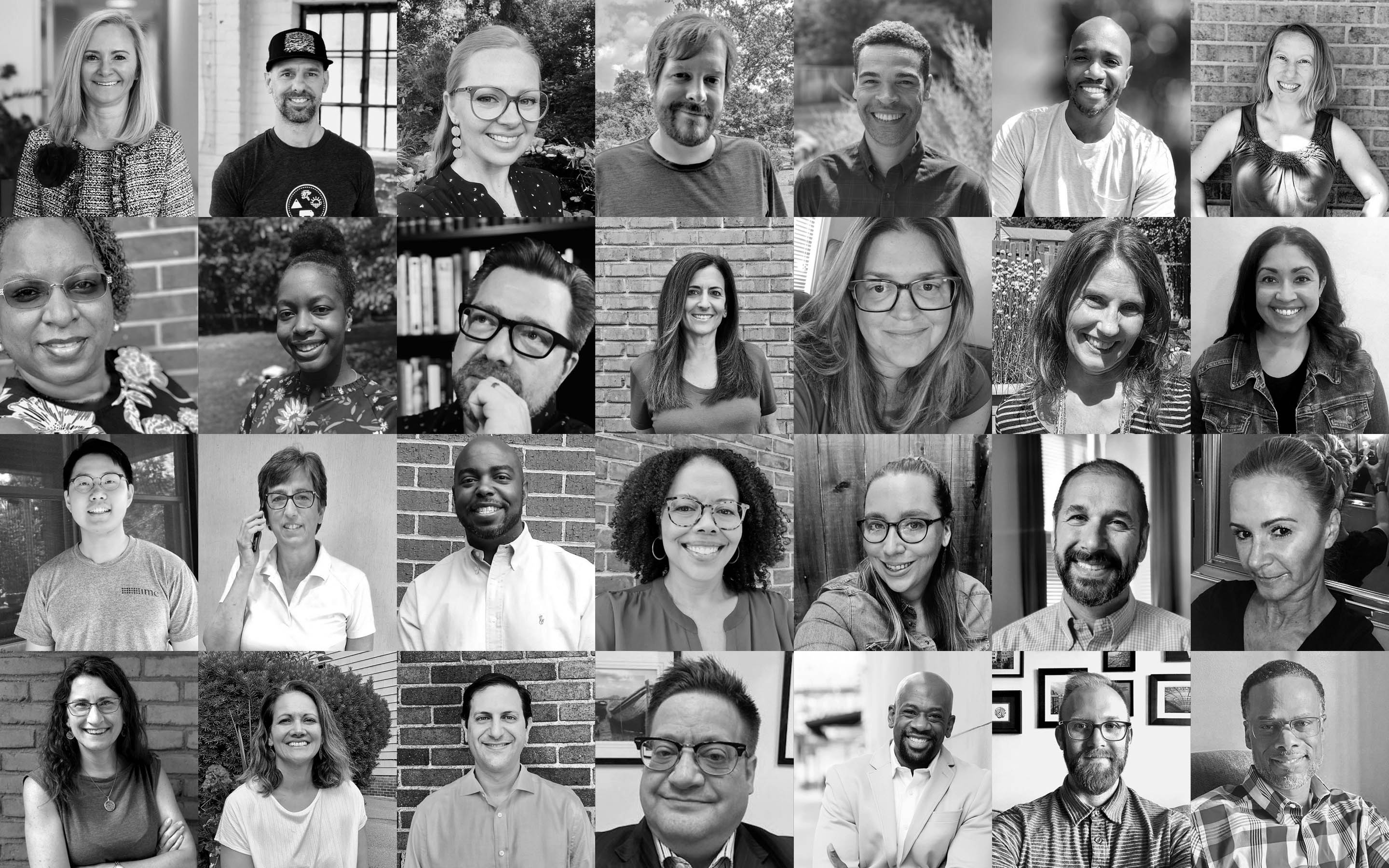 Squares of headshots of many people
